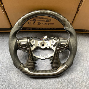 czd auto parts carbon fiber steering wheel for Toyota cruiser with white stitch