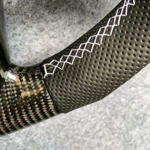 czd auto parts carbon fiber steering wheel for Toyota cruiser with white stitch