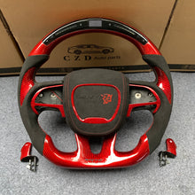 Load image into Gallery viewer, CZD auto parts for Dodge (SRT) Challenger 2015-2021 carbon fiber steering wheel with embroidery airbag cover