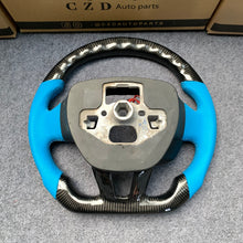 Load image into Gallery viewer, CZD auto parts for Ford Focus RS ST 2015-2018 carbon fiber steering wheel with blue perforated leather side