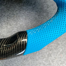 Load image into Gallery viewer, CZD auto parts for Ford Focus RS ST 2015-2018 carbon fiber steering wheel with blue perforated leather side