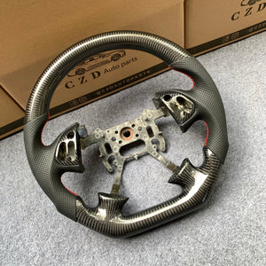 CZD Autoparts For 2004-2006 3thgen Acura TL carbon fiber steering wheel gloss carbon fiber button cover