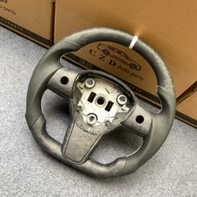 Load image into Gallery viewer, CZD auto parts for Tesla Model 3 2017-2020 carbon fiber steering wheel with smooth leather side