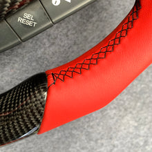 Load image into Gallery viewer, czd auto parts carbon fiber steering wheel for Acura TSX 2009-2014 with red smooth leather