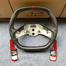 Load image into Gallery viewer, CZD auto parts for Chevrolet Corvette C8 2020+ carbon fiber steering wheel with red carbon paddle shifter