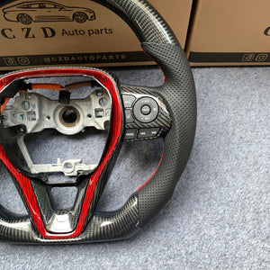 czd auto parts carbon fiber steering wheel for Corolla 2019-2020 with perforated leather