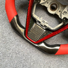 Load image into Gallery viewer, CZD Autoparts For Toyota 8th gen Camry se xse le xle 2018-2022 carbon fiber steering wheel red perforated leather sides