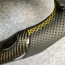 Load image into Gallery viewer, CZD Autoparts for  Dodge Durango 2018-2021 carbon carbon fiber steering wheel glay perforated leather sides with yellow stitching