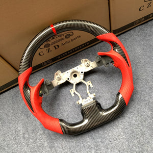 czd auto parts carbon fiber steering wheel for Infiniti G37 with orange leather