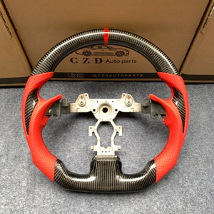 czd auto parts carbon fiber steering wheel for Infiniti G37 with orange leather