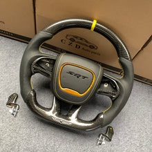 Load image into Gallery viewer, CZD auto parts for Dodge Charger 2015-2021 carbon fiber steering wheel with yellow carbon trim