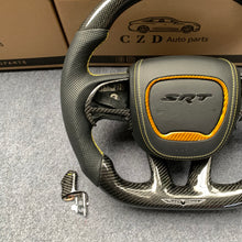Load image into Gallery viewer, CZD auto parts for Dodge Durango 2018-2021 carbon fiber steering wheel with yellow carbon trim