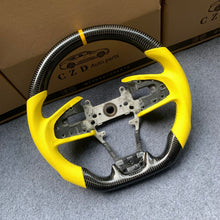 Load image into Gallery viewer, CZD auto parts for Honda FK8 2016-2021 carbon fiber steering wheel with  yellow perforated leather side