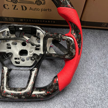 Load image into Gallery viewer, CZD auto parts for Ford Mustang 2024+ carbon fiber steering wheel with forged carbon red flakes
