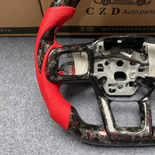 Load image into Gallery viewer, CZD auto parts for Ford Mustang 2024+ carbon fiber steering wheel with forged carbon red flakes