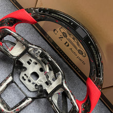 Load image into Gallery viewer, CZD auto parts for Ford Mustang 2024+ carbon fiber steering wheel with forged carbon red flakes