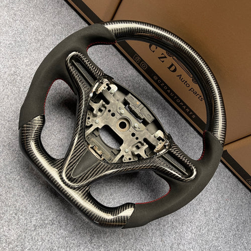 czd auto parts carbon fiber steering wheel for Honda Jazz 2008-2014 with black alcantara