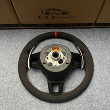 Load image into Gallery viewer, CZD auto parts for Boxster &amp; 718 Boxster Models - 2013 - 2023 carbon fiber steering wheel with full black alcantara leather