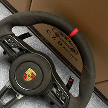 Load image into Gallery viewer, CZD auto parts for Boxster &amp; 718 Boxster Models - 2013 - 2023 carbon fiber steering wheel with full black alcantara leather