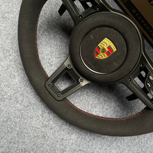 Load image into Gallery viewer, CZD auto parts for Boxster &amp; 718 Boxster Models - 2013 - 2023 carbon fiber steering wheel with full black alcantara leather