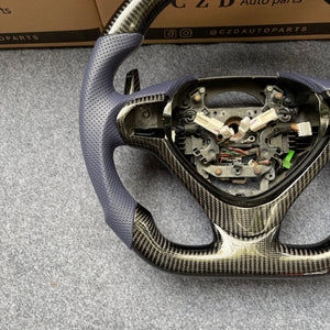 czd auto parts carbon fiber steering wheel for Acura TSX 2009-2014 with grey perforated leather