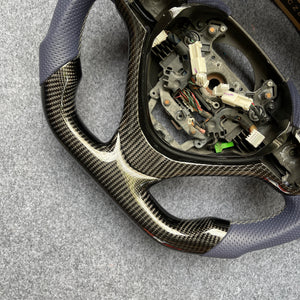 czd auto parts carbon fiber steering wheel for Acura TSX 2009-2014 with grey perforated leather