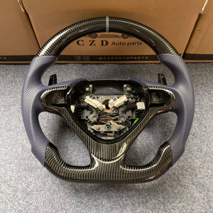czd auto parts carbon fiber steering wheel for Acura TSX 2009-2014 with purple perforated leather