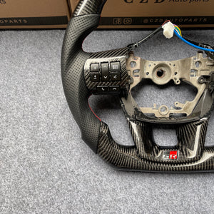 czd auto parts carbon fiber steering wheel for Toyota fortuner with red stitch