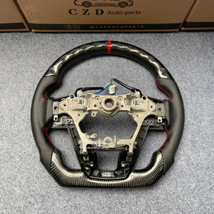czd auto parts carbon fiber steering wheel for Toyota fortuner with red stitch