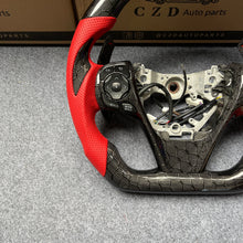Load image into Gallery viewer, CZD auto parts for Toyota Camry with 3spoke 2012-2014 carbon fiber steering wheel  with red perforated leather side