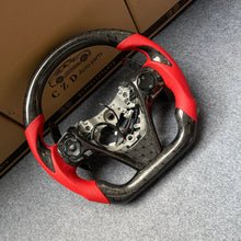 Load image into Gallery viewer, CZD auto parts for Toyota Camry with 3spoke 2012-2014 carbon fiber steering wheel  with red perforated leather side