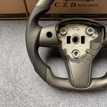 Load image into Gallery viewer, CZD auto parts for Tesla Model 3 2017-2020 carbon fiber steering wheel with matte carbon