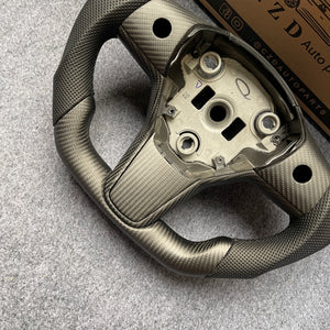 czd auto parts carbon fiber steering wheel for Tesla Model Y with black leather