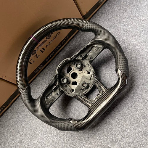 CZD auto parts carbon fiber steering wheel for Audi Q2 2016-2019 with black stripe