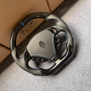 CZD auto parts For Maserati Quattroporte 2003-2012 carbon fiber steering wheel with bule stripe