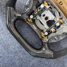 Load image into Gallery viewer, CZD auto parts for Ford Mustang GT Cobra SVT Saleen Roush 1999-2004 carbon fiber steering wheel with grey stripe line and alcantara