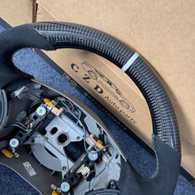 Load image into Gallery viewer, CZD auto parts for Ford Mustang GT Cobra SVT Saleen Roush 1999-2004 carbon fiber steering wheel with grey stripe line and alcantara