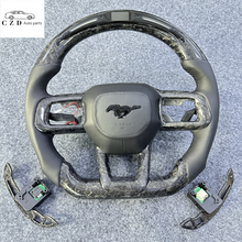 Load image into Gallery viewer, CZD auto parts for Ford Mustang 2024+ carbon fiber steering wheel with forged carbon fiber magnetic paddle shifter
