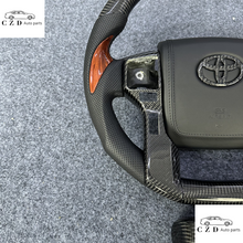 Load image into Gallery viewer, CZD auto parts for Toyota Sequoia 2014-2020 carbon fiber steering wheel with carbon gear knob