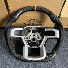 Load image into Gallery viewer, CZD auto parts for FORD EXPEDITION 2022 carbon fiber steering wheel with silver button trim