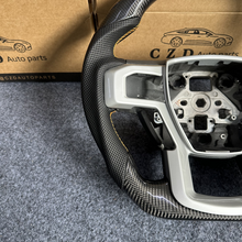 Load image into Gallery viewer, CZD auto parts for Ford F150 2021 2022 carbon fiber steering wheel with silver button trim