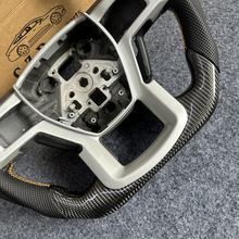 Load image into Gallery viewer, CZD auto parts for Ford F150 2021 2022 carbon fiber steering wheel with silver button trim