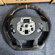 Load image into Gallery viewer, CZD auto parts for Ford F150 2021 2022 carbon fiber steering wheel with silver button trim