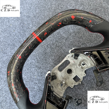 Load image into Gallery viewer, CZD auto parts for Chevrolet Corvette C8 2020+ carbon fiber steering wheel with forged carbon with red flakes