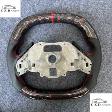 Load image into Gallery viewer, CZD auto parts for Chevrolet Corvette C8 2020+ carbon fiber steering wheel with forged carbon with red flakes