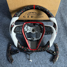 Load image into Gallery viewer, CZD auto parts for Toyota 8th gen Camry se xse le xle 2018-2022 carbon fiber steering wheel with forged paddle shifter and carbon fiber button trim