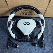 Load image into Gallery viewer, CZD auto parts for Infiniti EX35 EX37 2008-2017 carbon fiber steering wheel with forged with white suede airbag cover