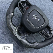 Load image into Gallery viewer, CZD auto parts for Dodge Durango 2018-2021 carbon fiber steering wheel with track hawk airbag cover