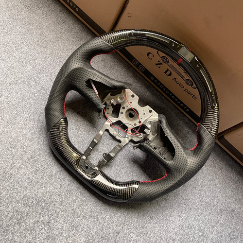 czd auto parts carbon fiber steering wheel for Infiniti Q60 2016-2018 with black perforated leather