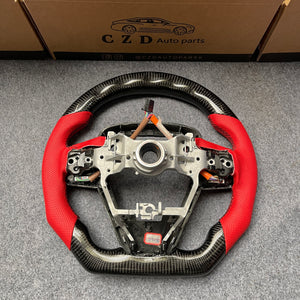 czd auto parts carbon fiber steering wheel for toyota le with round led